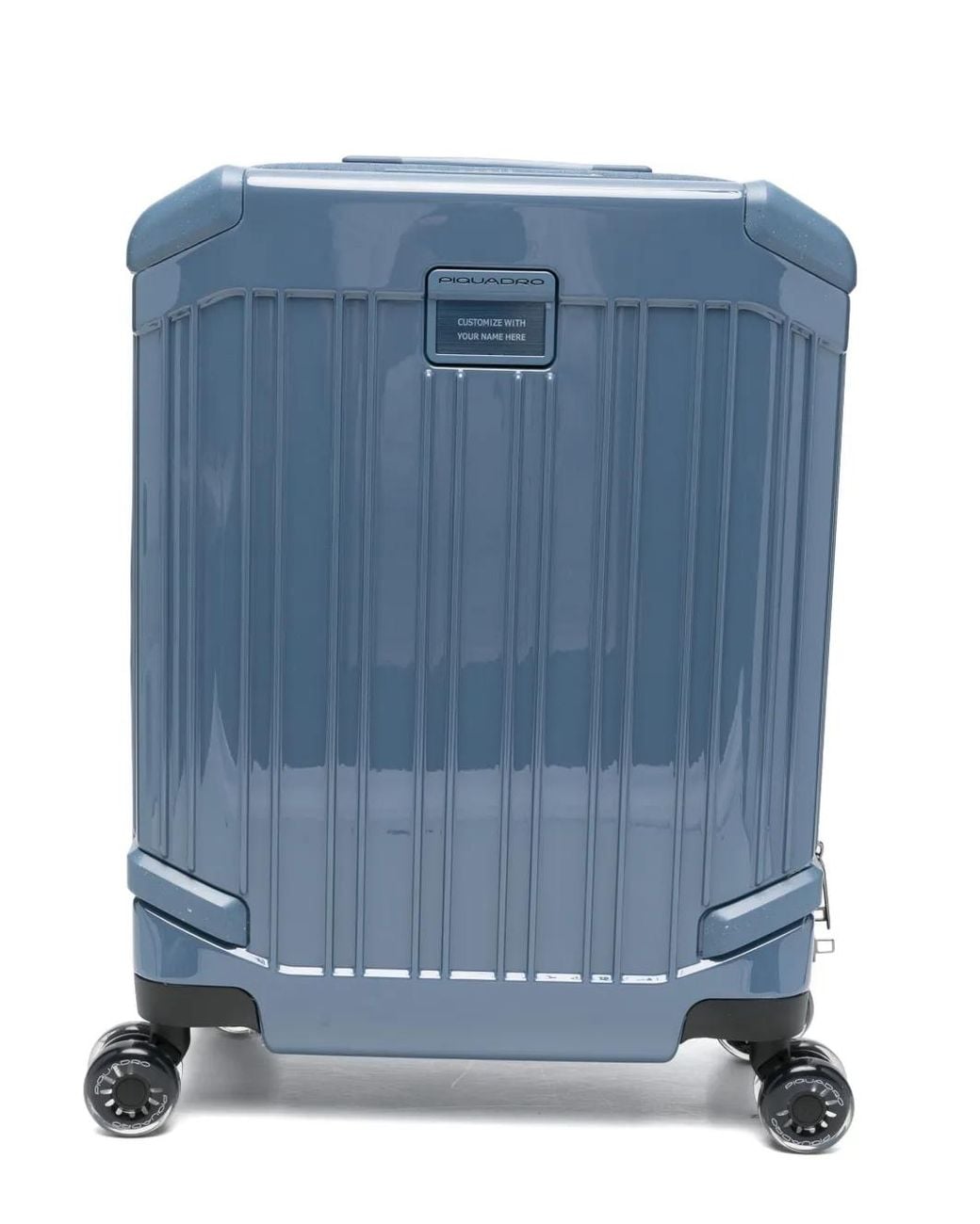 Piquadro Blue Pop Ribbed Four-Wheel Cabin Suitcase for men