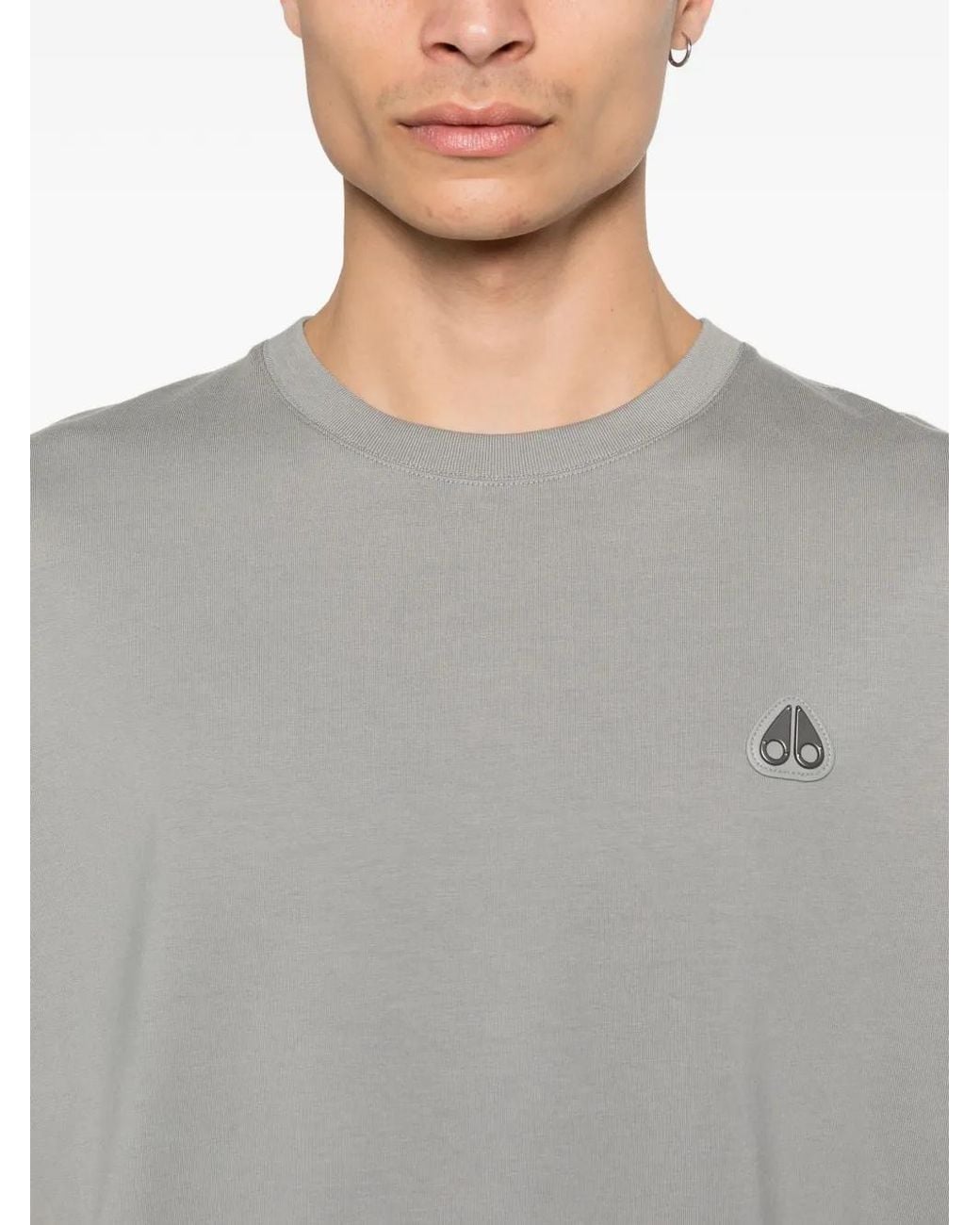 Camiseta Con Aplique Crescent Moose Knuckles de hombre de color Gray