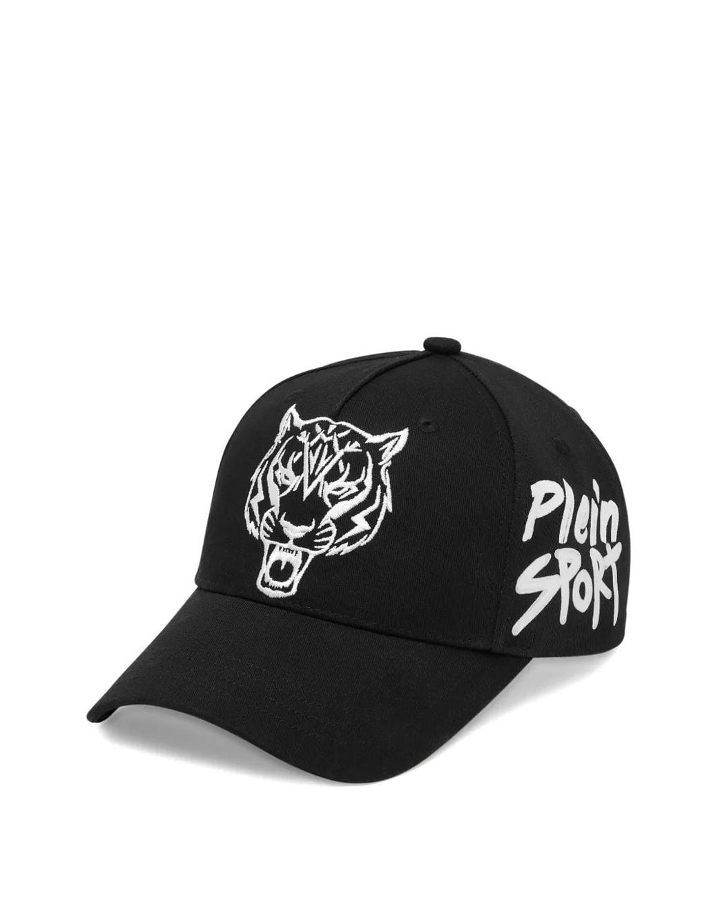 Philipp Plein Black Tiger Embroidered Baseball Cap for men