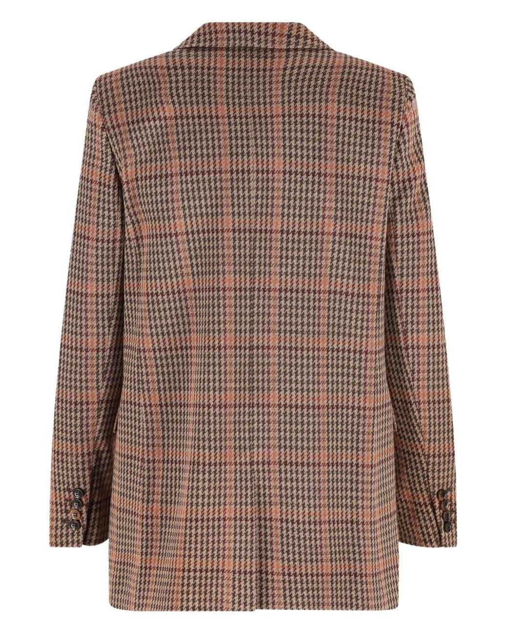 Max Mara Brown Double-Breasted Check Blazer