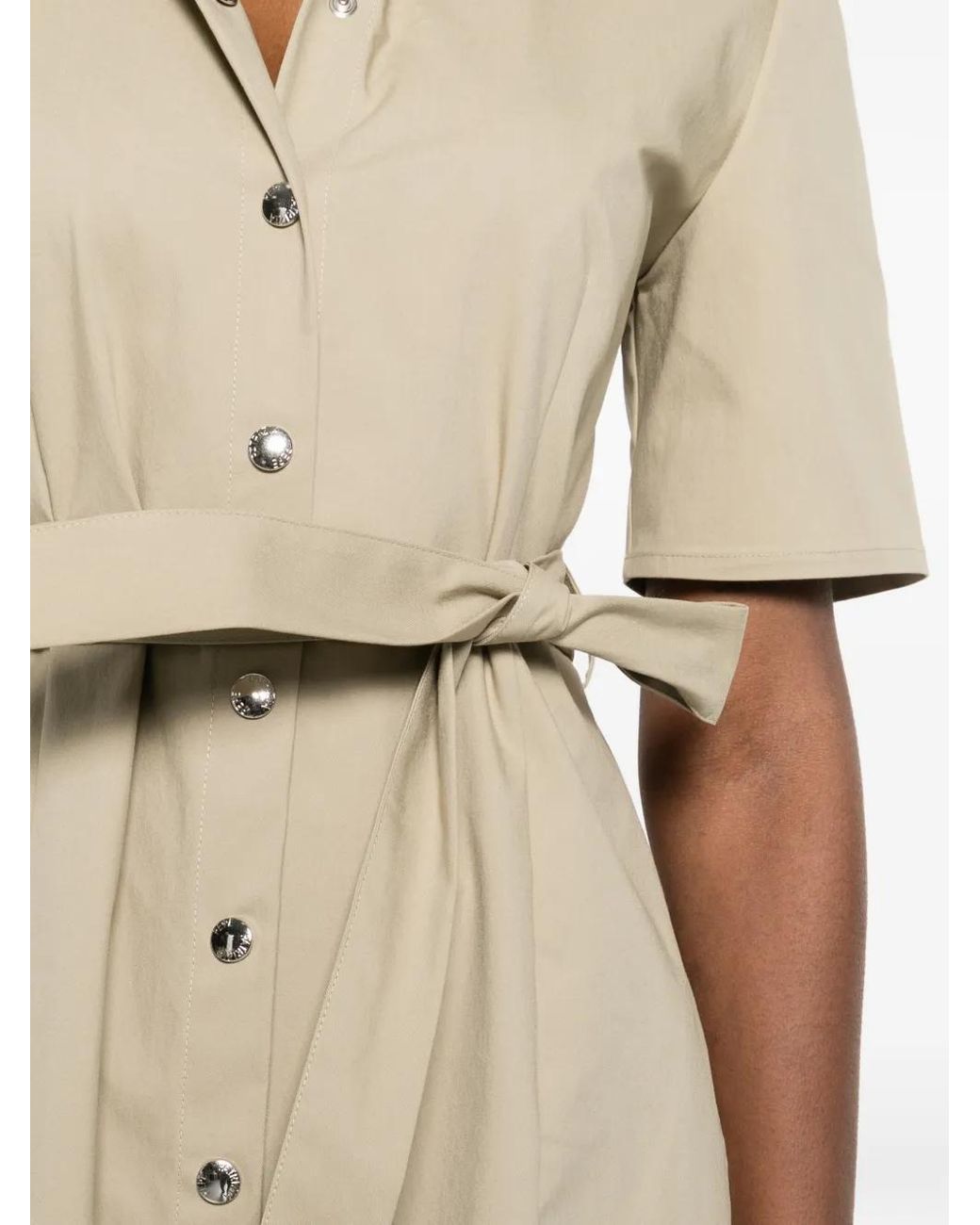 Patrizia Pepe White Belted Shirt Midi Dress