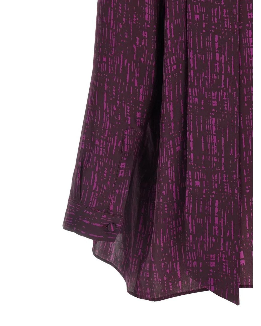 Gianluca Capannolo Purple Katherine Abstract-Print Silk Shirt