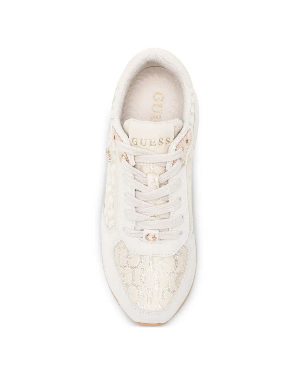 Guess White Sneakers Mit Logo-Print