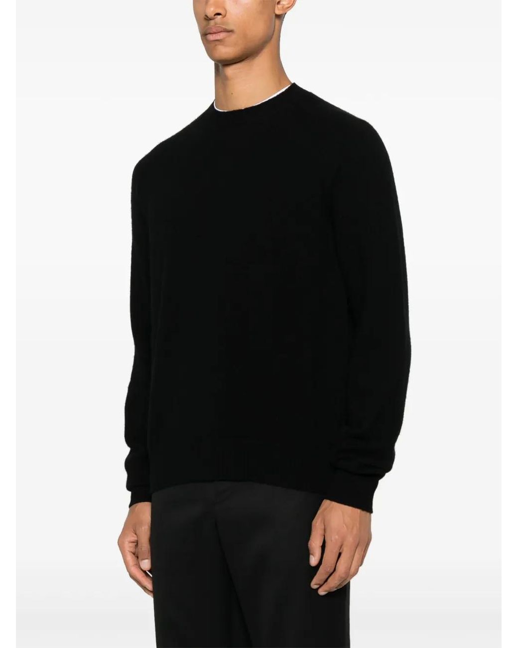 Tom Ford Black Fine Wool Crew Jumper for men