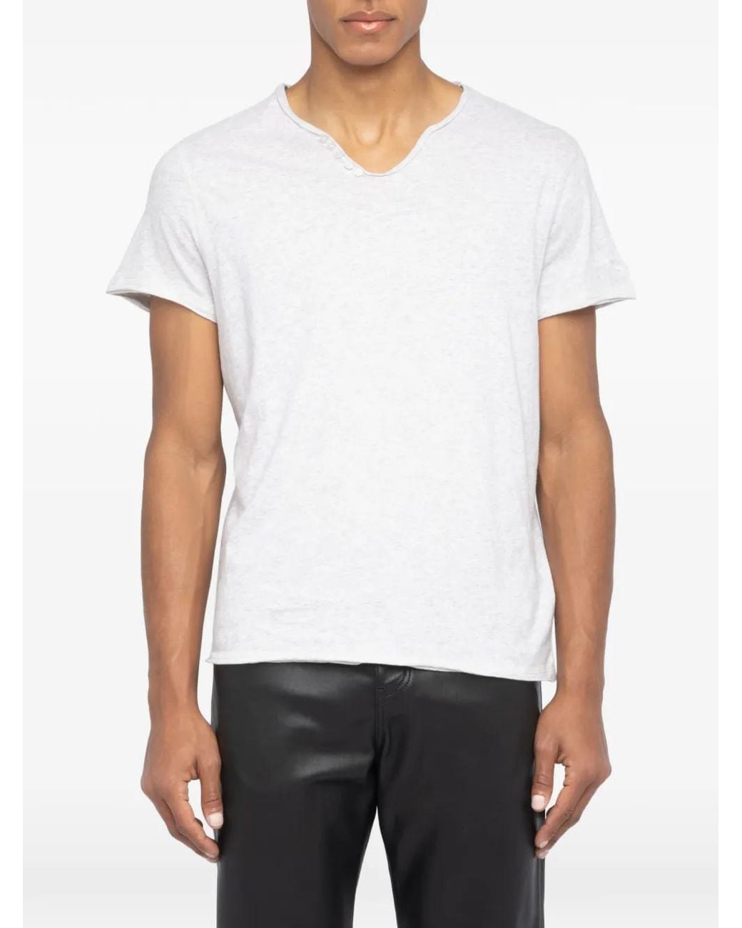 Zadig & Voltaire White Monastir Henley T-Shirt for men