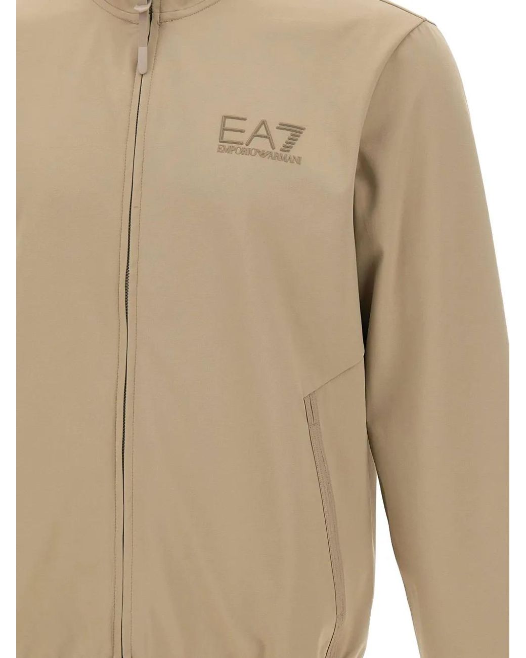 EA7 Sweater Met Rits En Logodetail in het Natural voor heren
