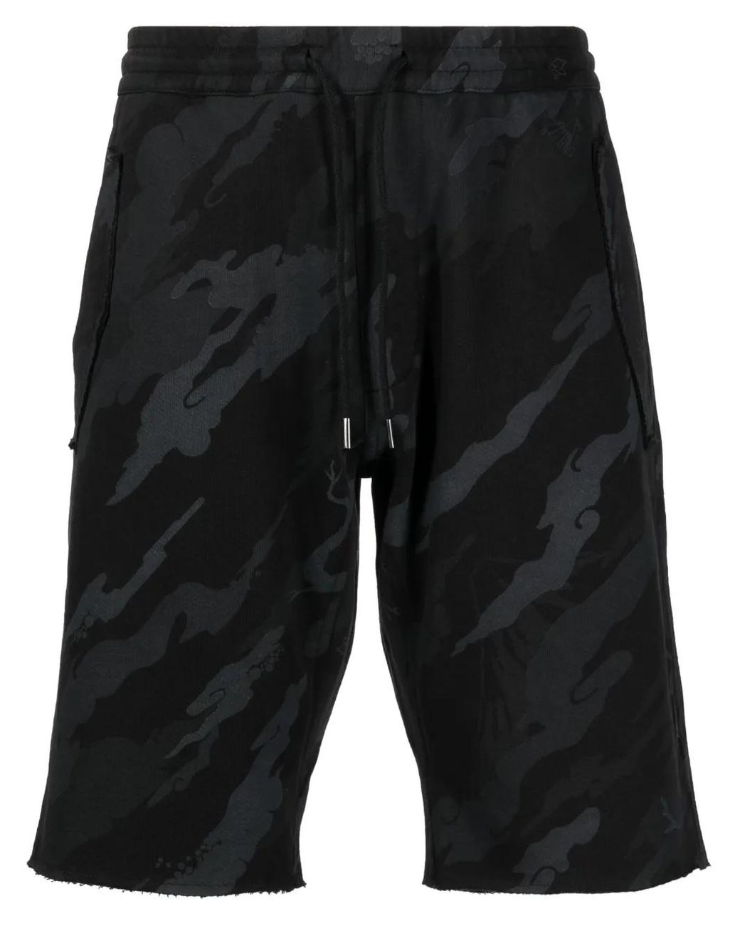 Maharishi Black Bonsai Forest-print Cotton Shorts for men