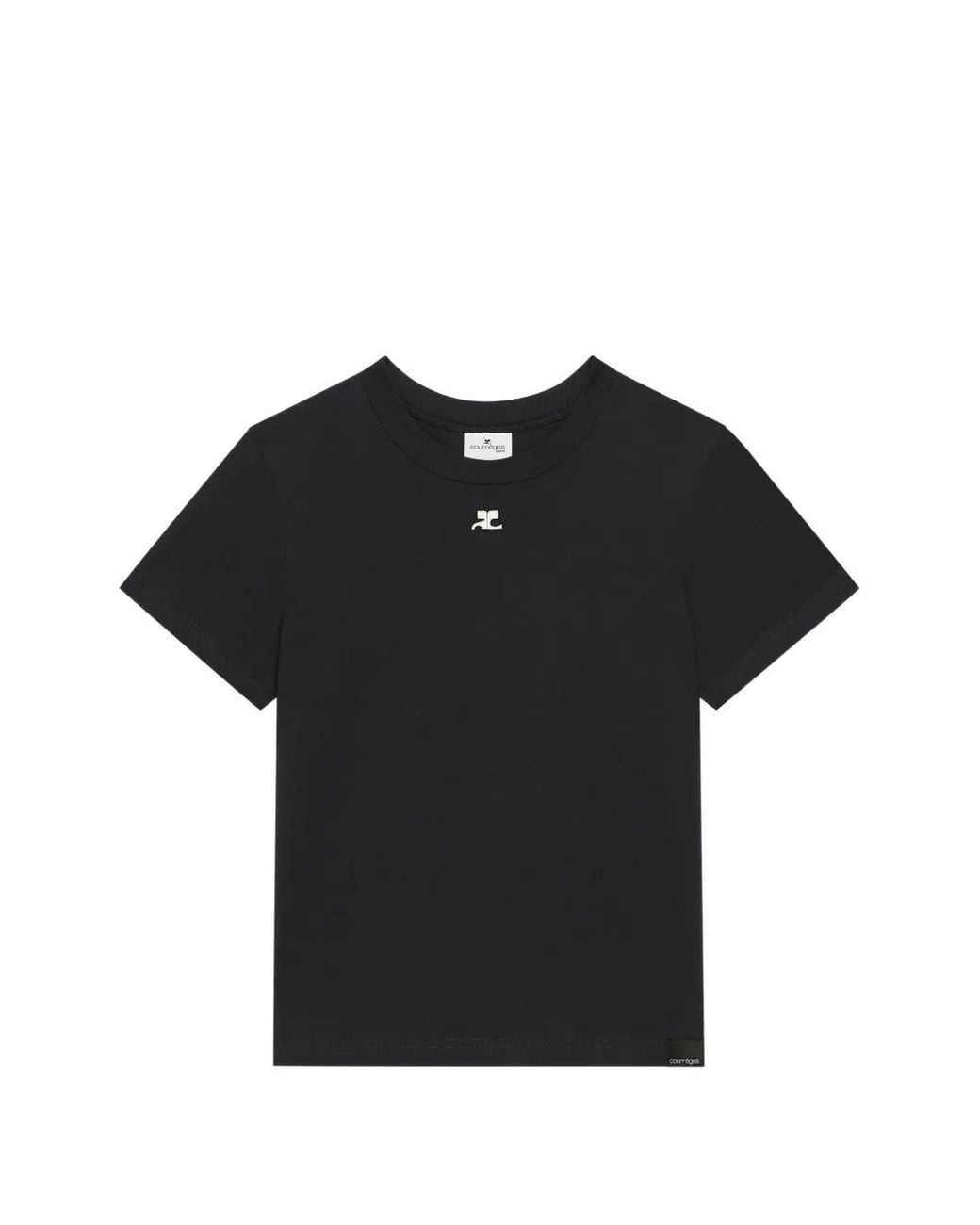 Courreges Black Logo Cotton T-Shirt