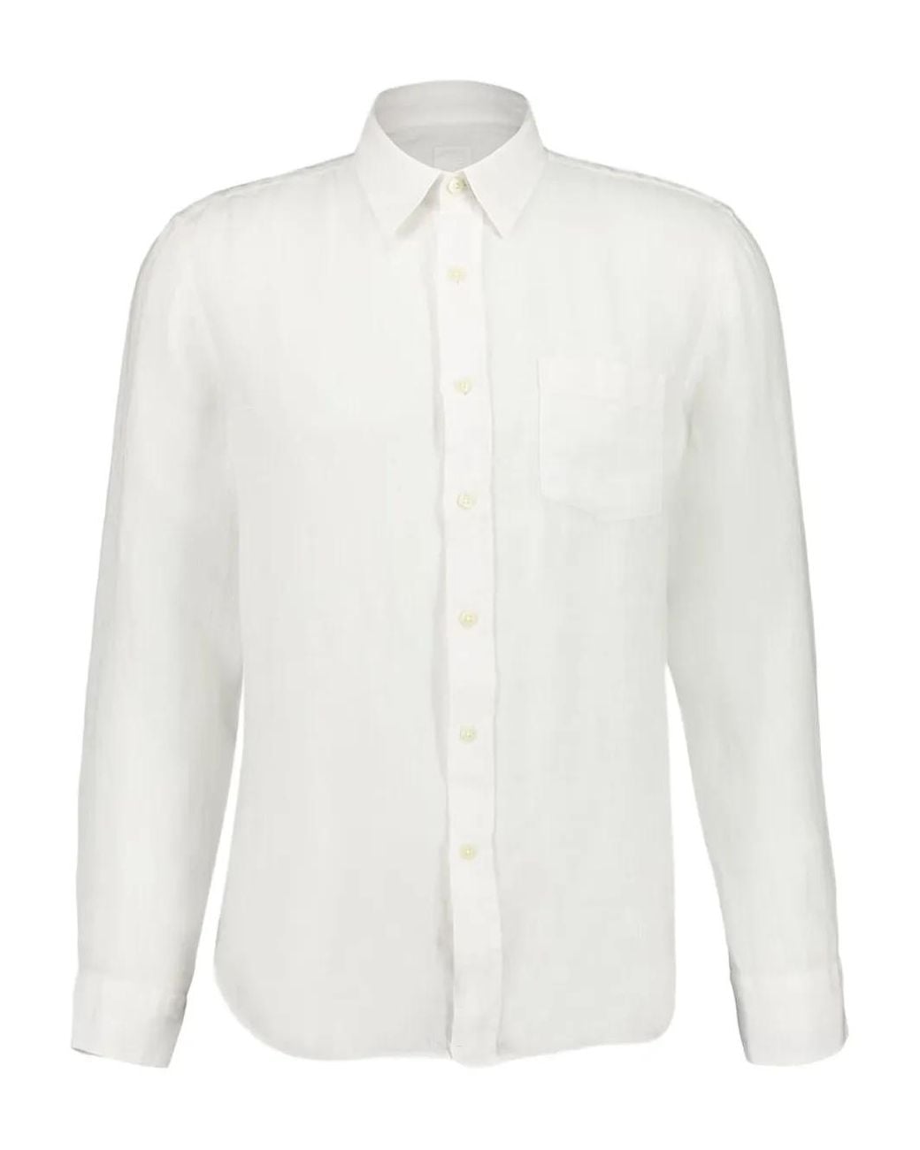 120% Lino White Linen Shirt for men