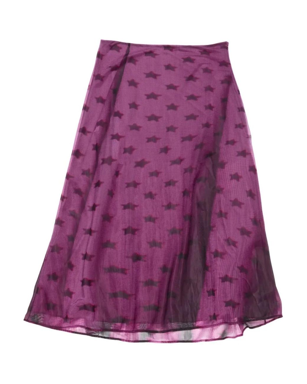 Acne Purple Star-Print Jersey Skirt