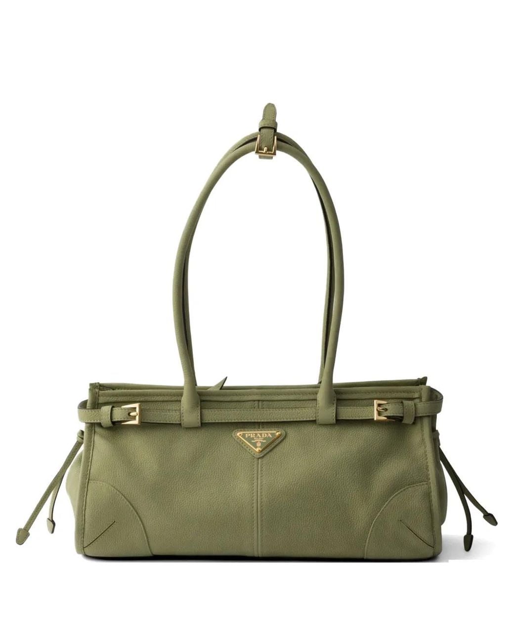 Prada Green Bonnie Medium Nubuck Leather Handbag