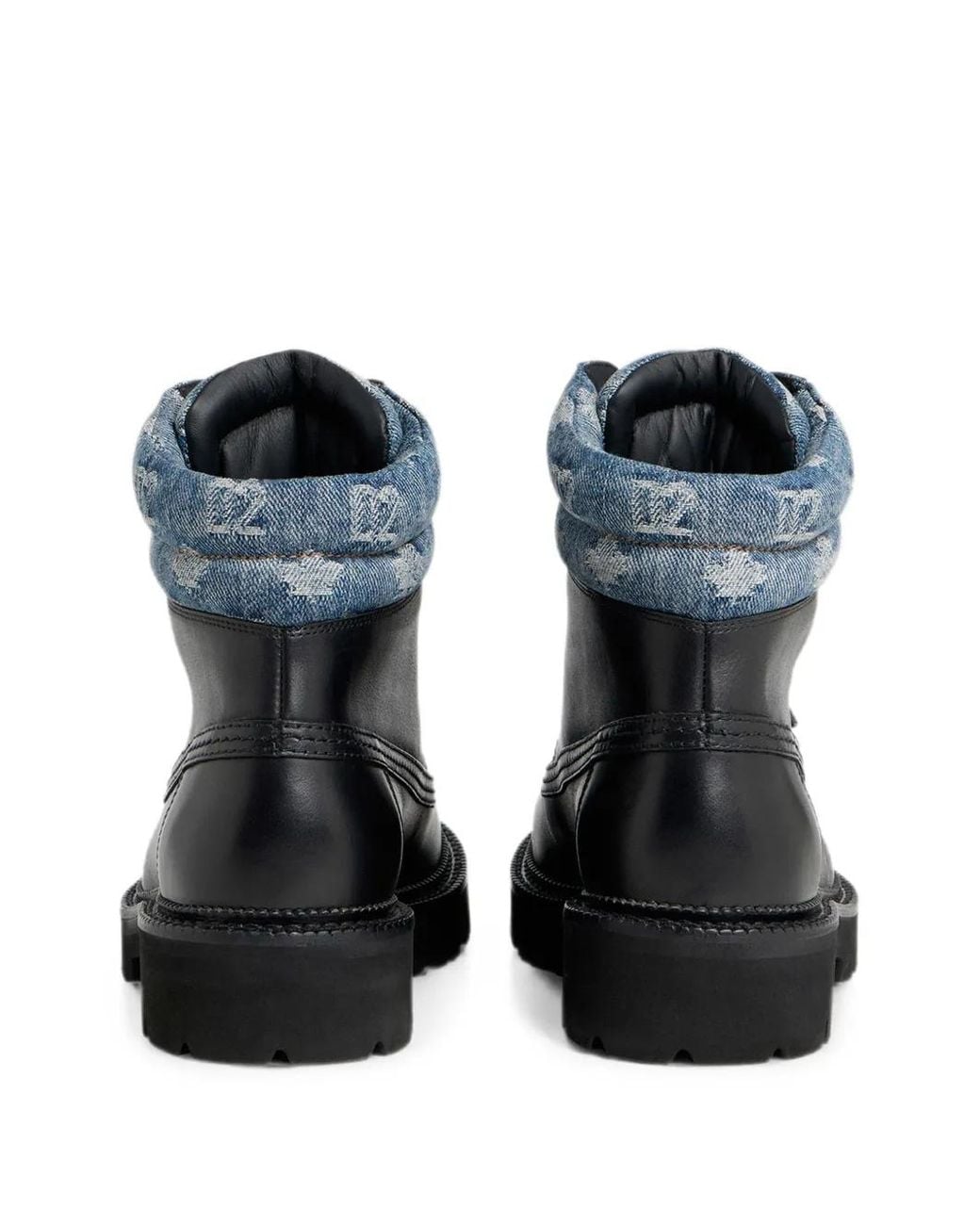 DSquared² Black D2 Monogram Ankle Boots for men