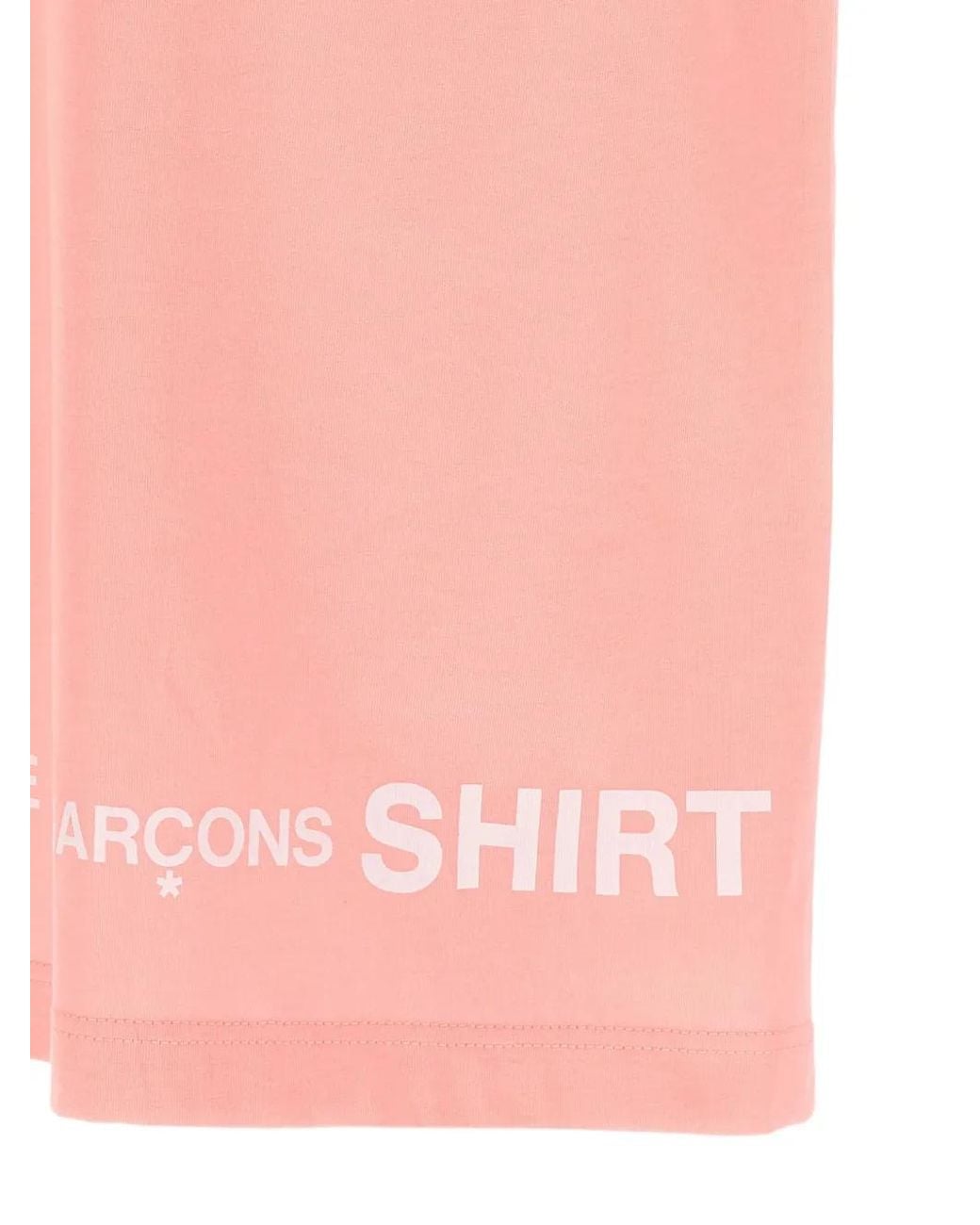 Comme des Garçons Pink Logo-Print T-Shirt for men