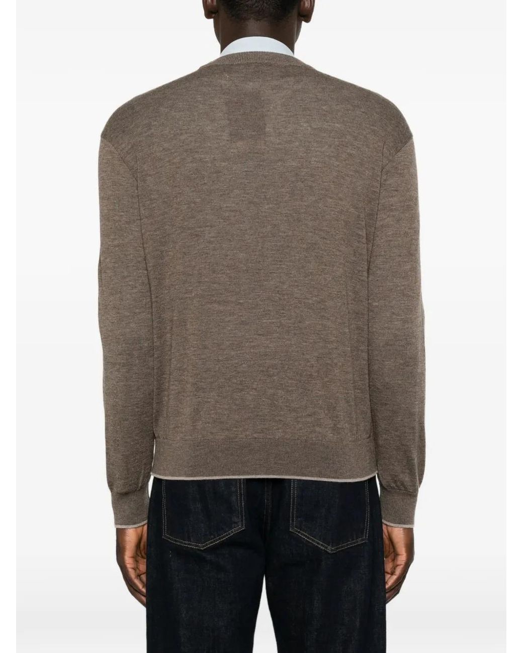 Paul & Shark Brown Long-Sleeve Crew Neck Sweater for men