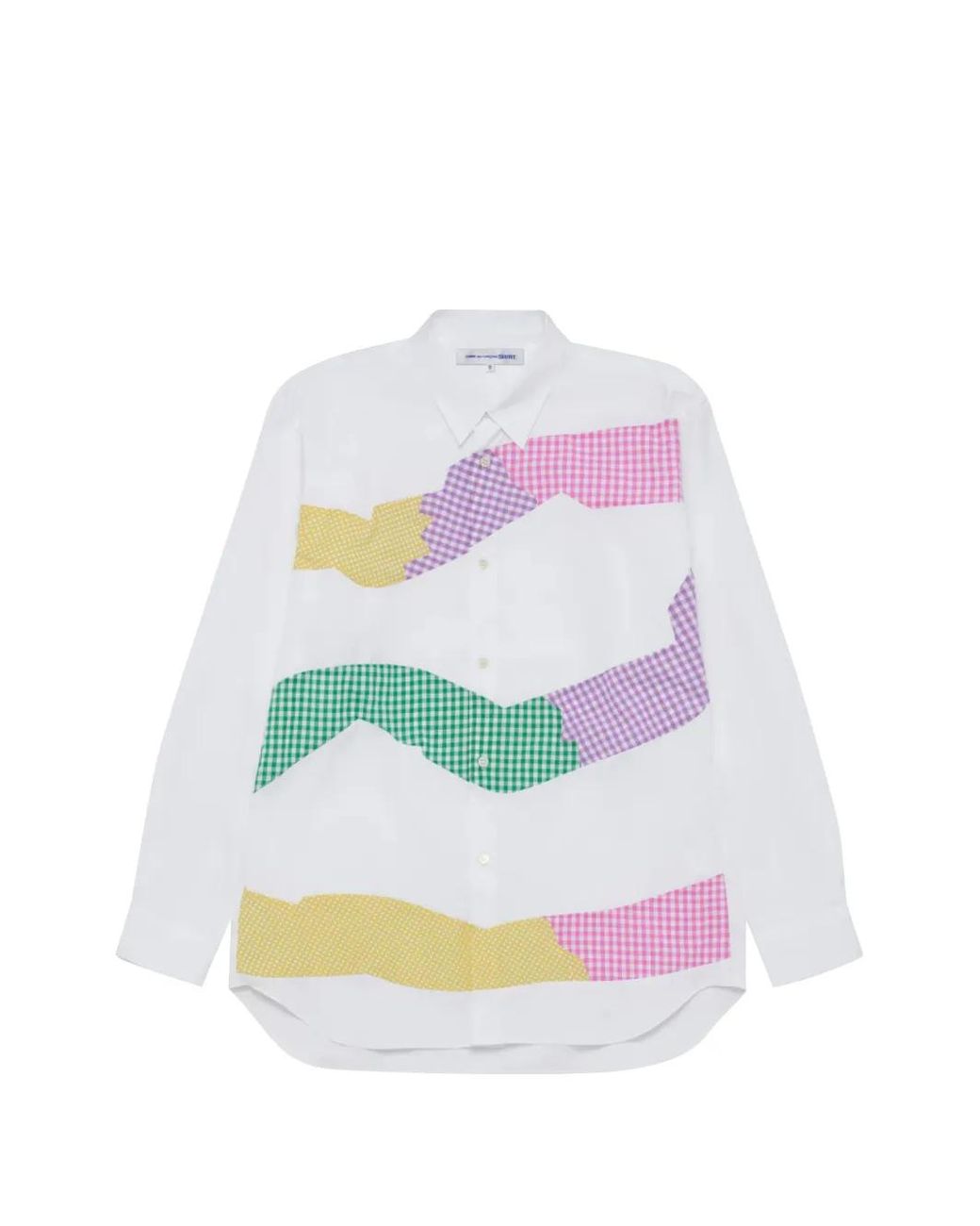 Comme des Garçons White Gingham Patchwork Shirt for men