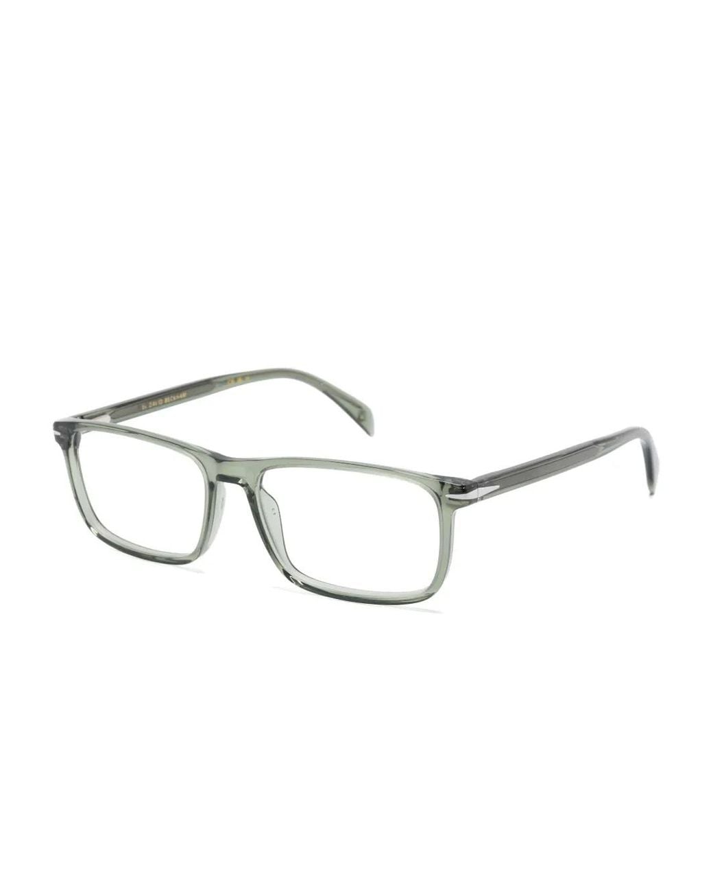 David Beckham Green Rectangle-Frame Glasses for men