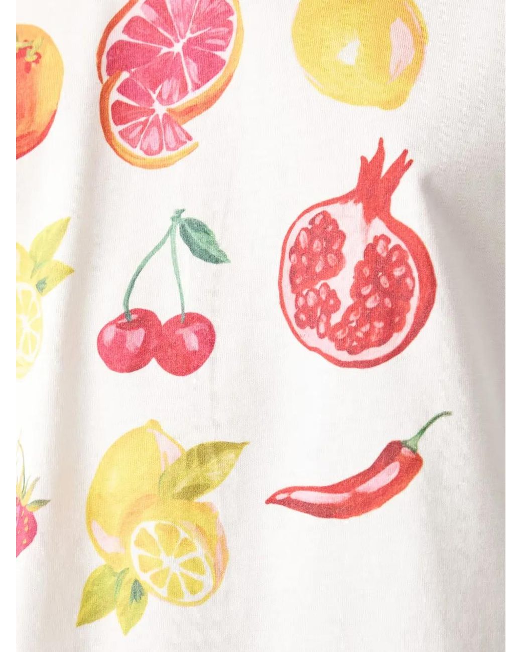 Never Fully Dressed White T-Shirt À Imprimé Fruit