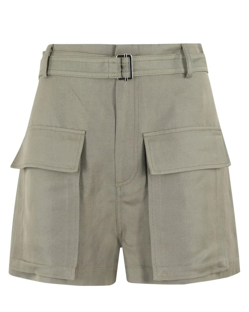Tela Gray Belted Waist Shorts