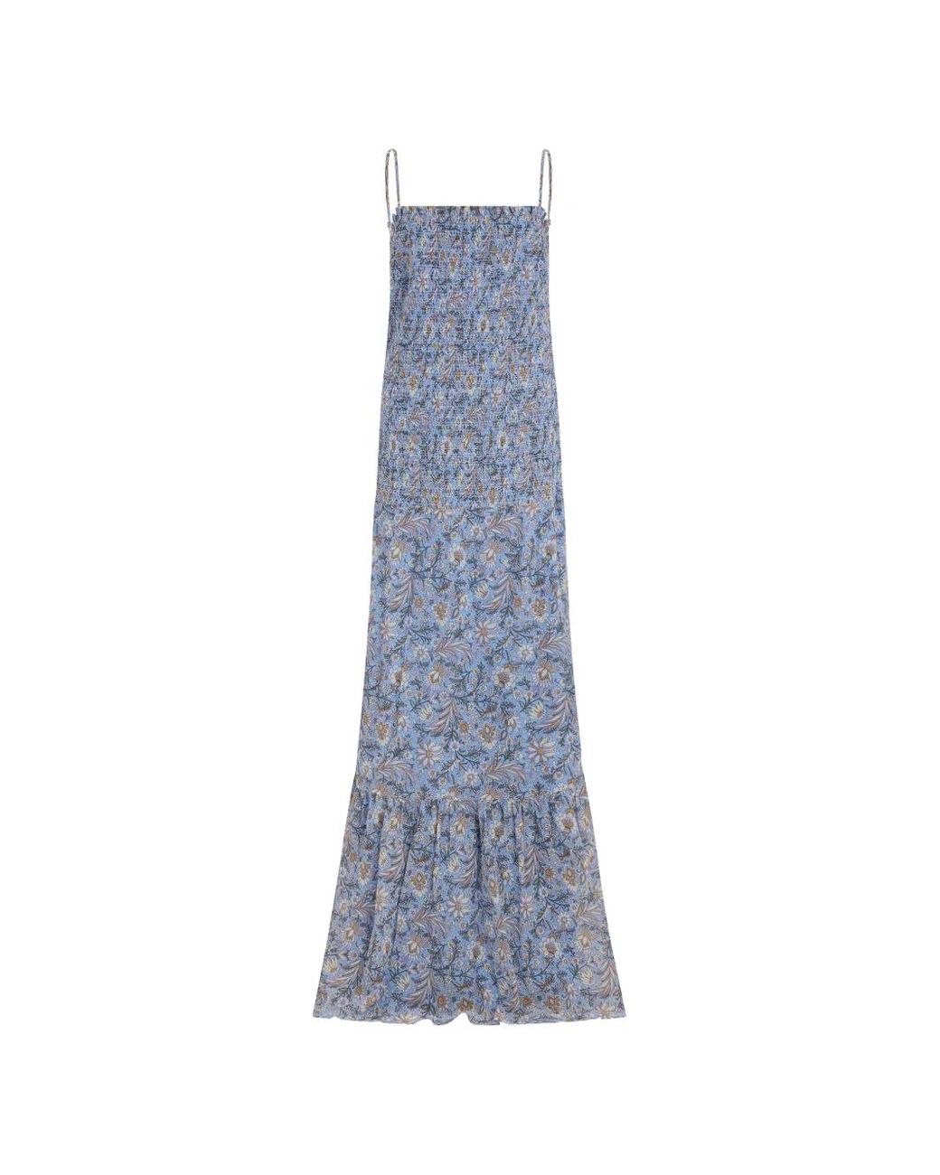 Veronica Beard Blue Clem Smocked Dress