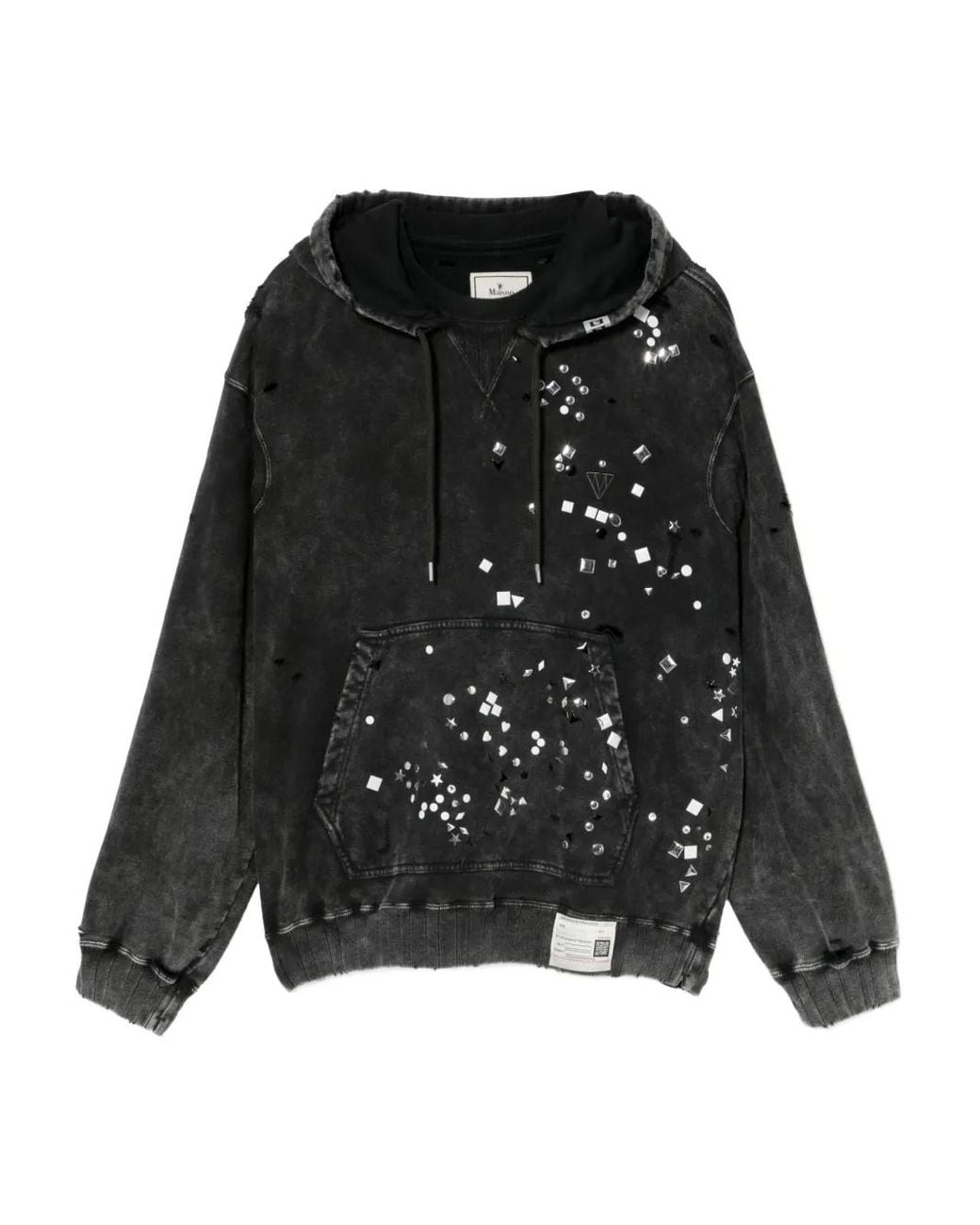 Maison Mihara Yasuhiro Black Stud-Embellished Hoodie for men