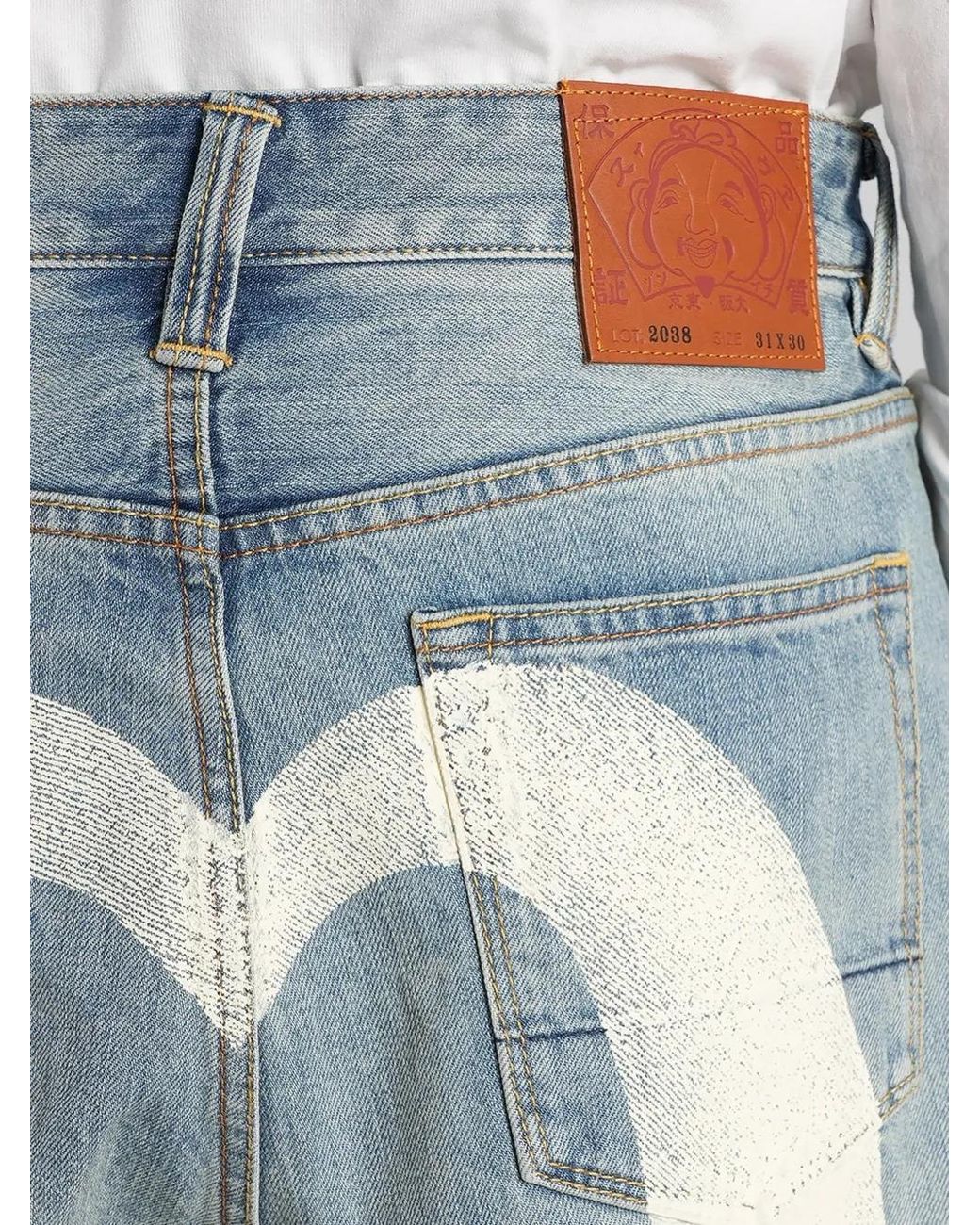Evisu Blue Jean À Imprimé Mouette for men