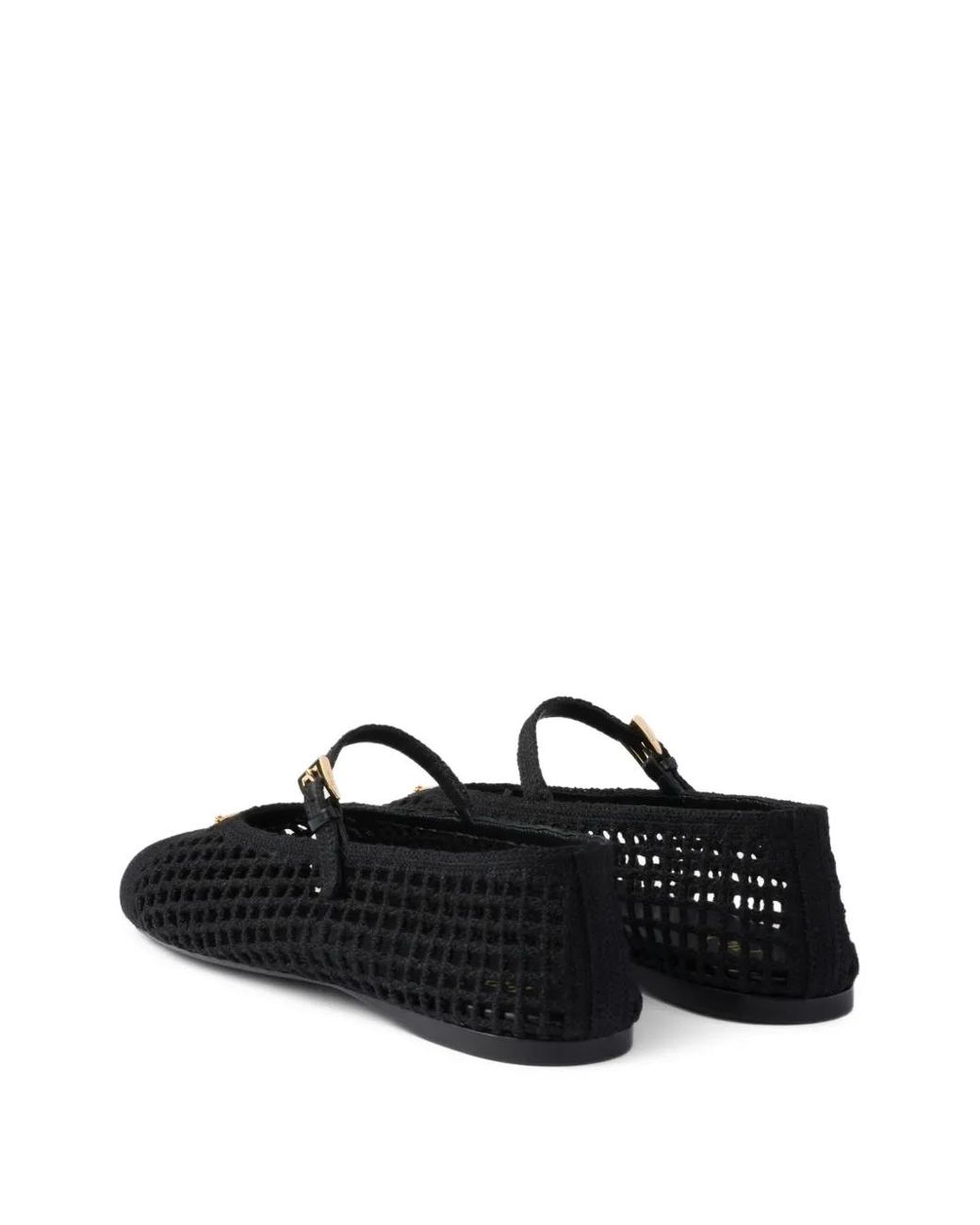 Prada White Woven Ballet Flats