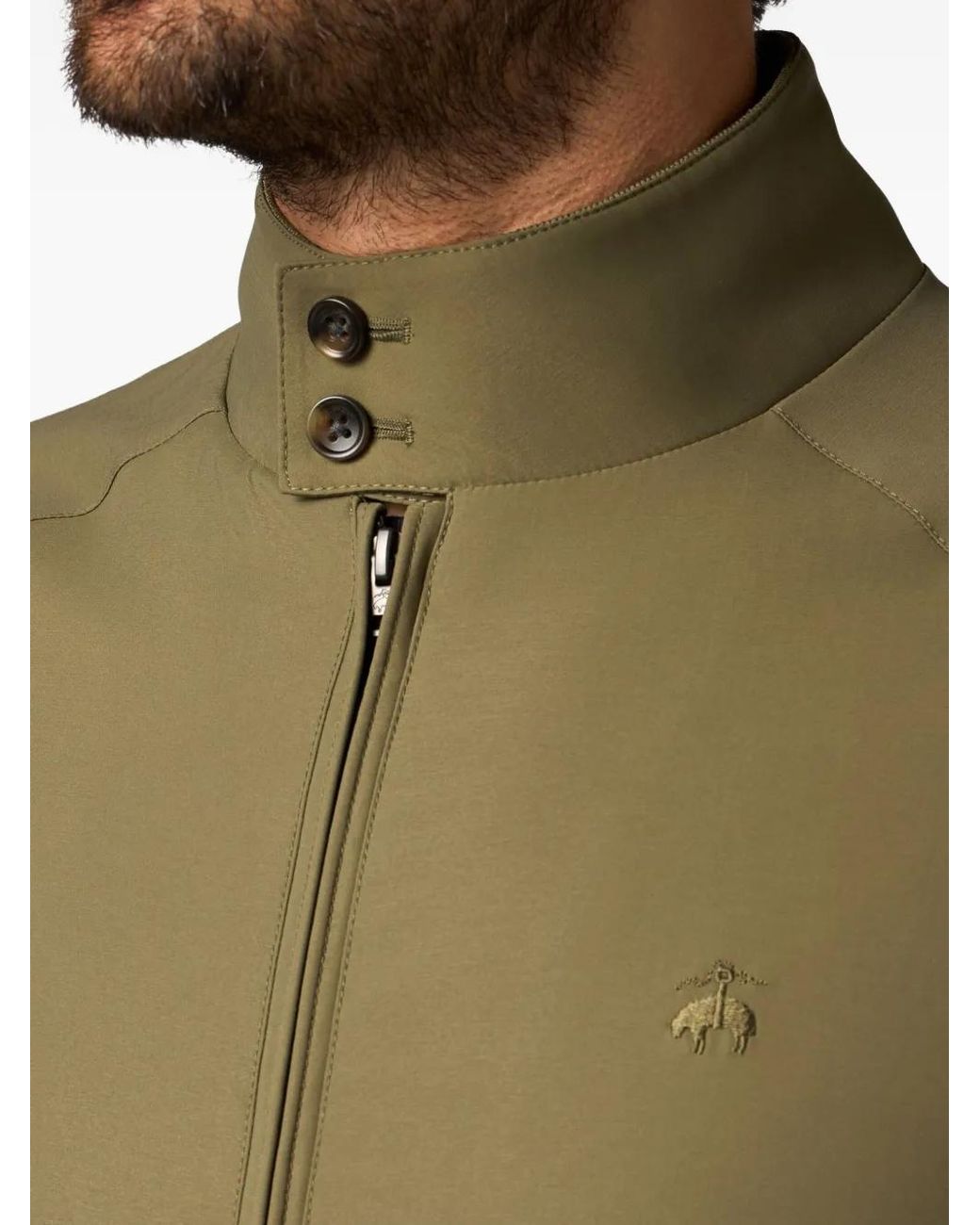 Brooks Brothers Green Logo-Embroidered Jacket for men
