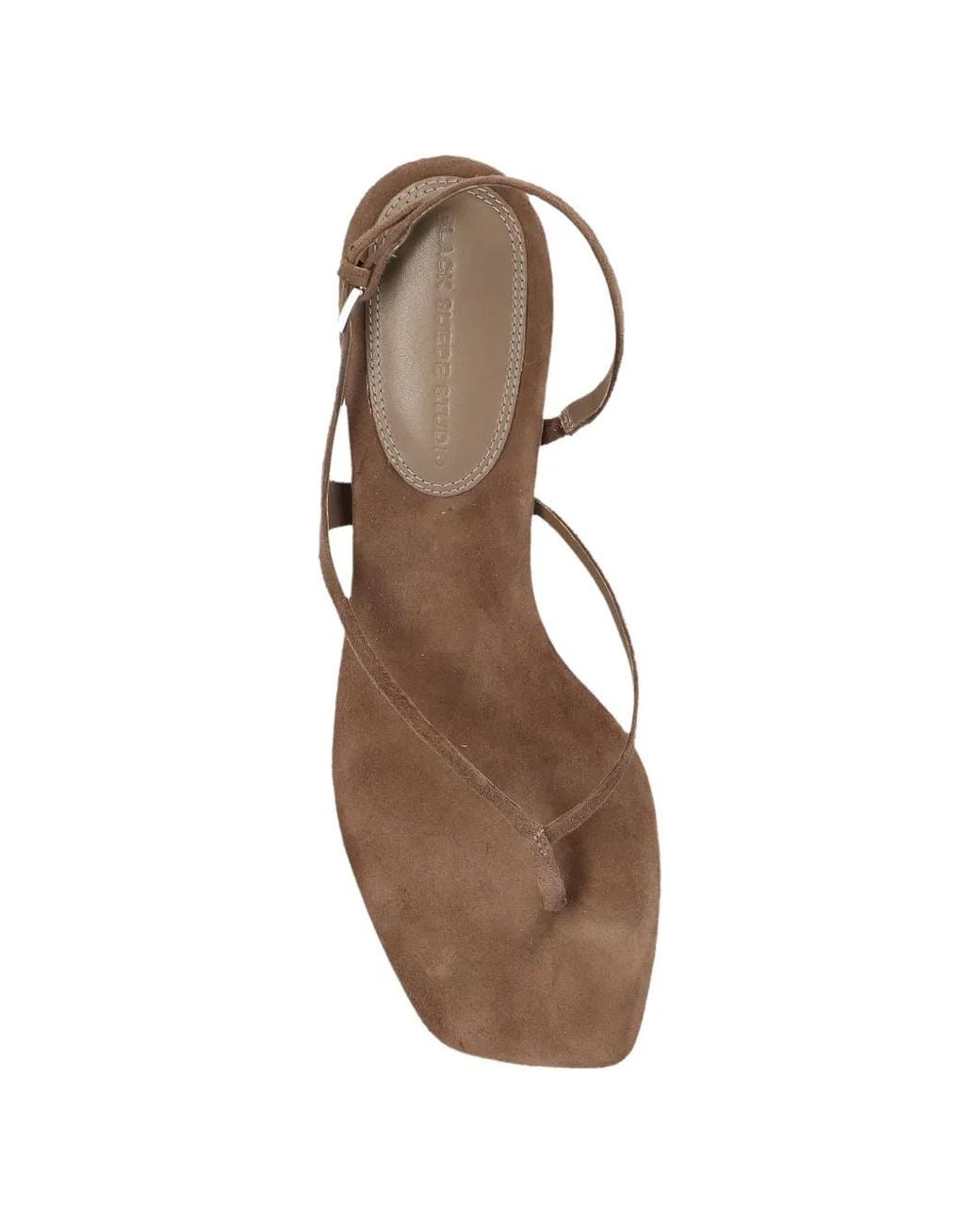 Black Suede Studio Brown Mehak Strap-Leather Sandals