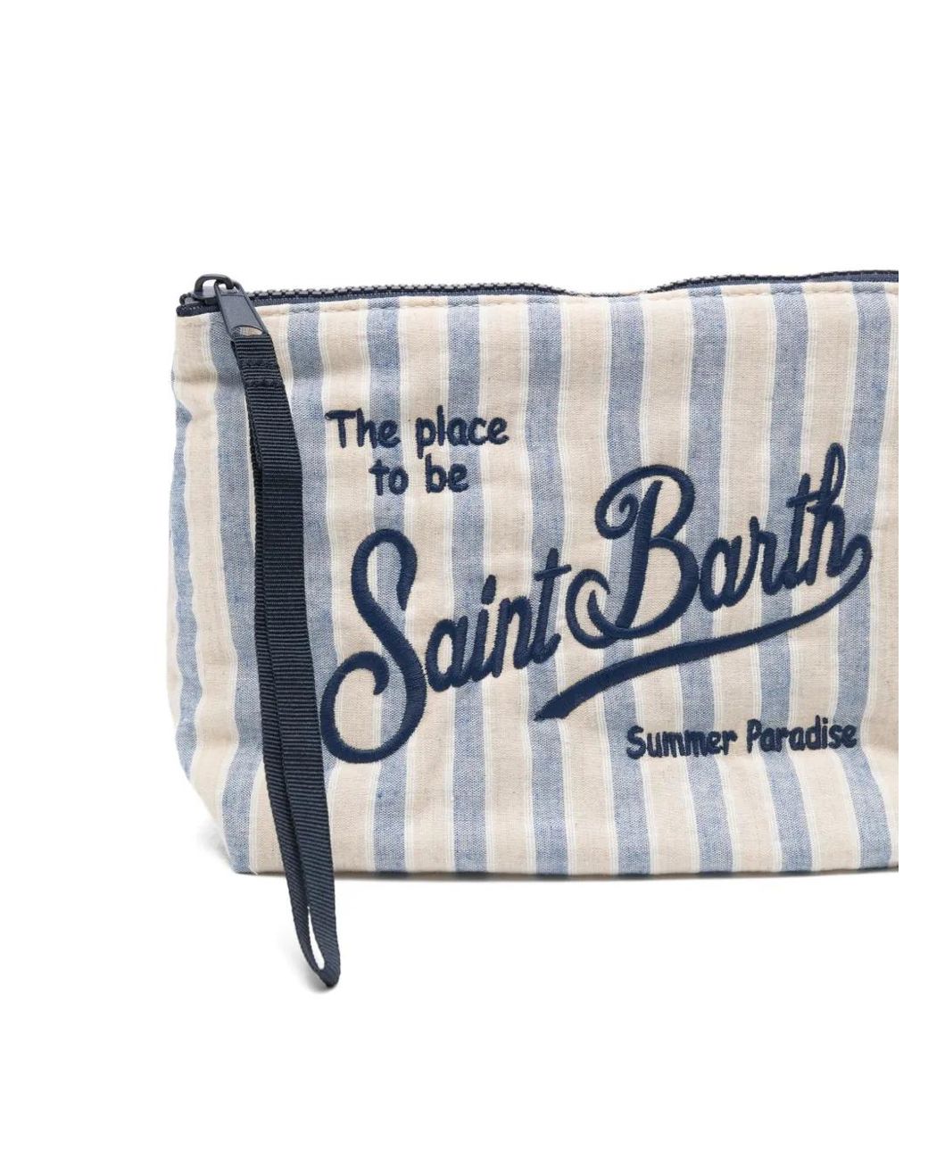 Mc2 Saint Barth Gray Aline Striped Clutch Bag for men