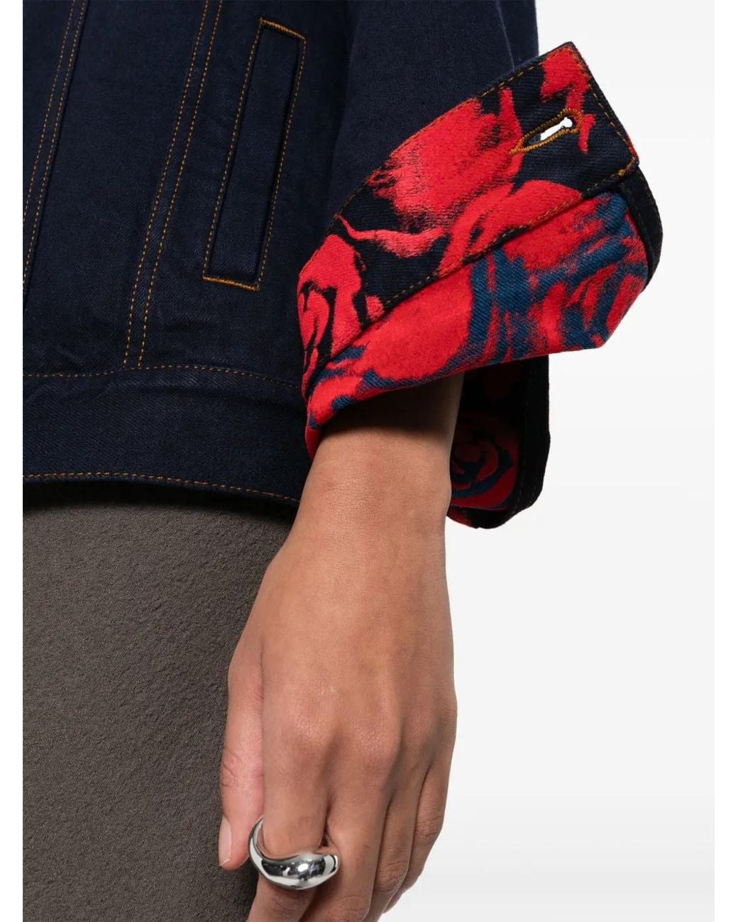 Chaqueta Vaquera Con Parche Del Logo Burberry de color Blue