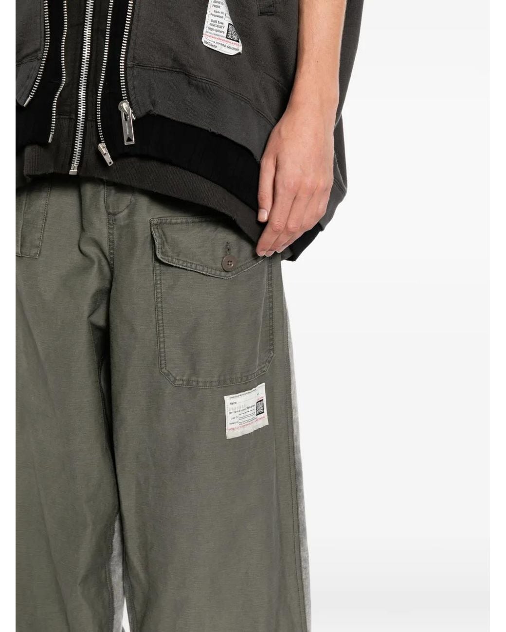 Maison Mihara Yasuhiro Green Patch-Pocket Cargo Pants for men