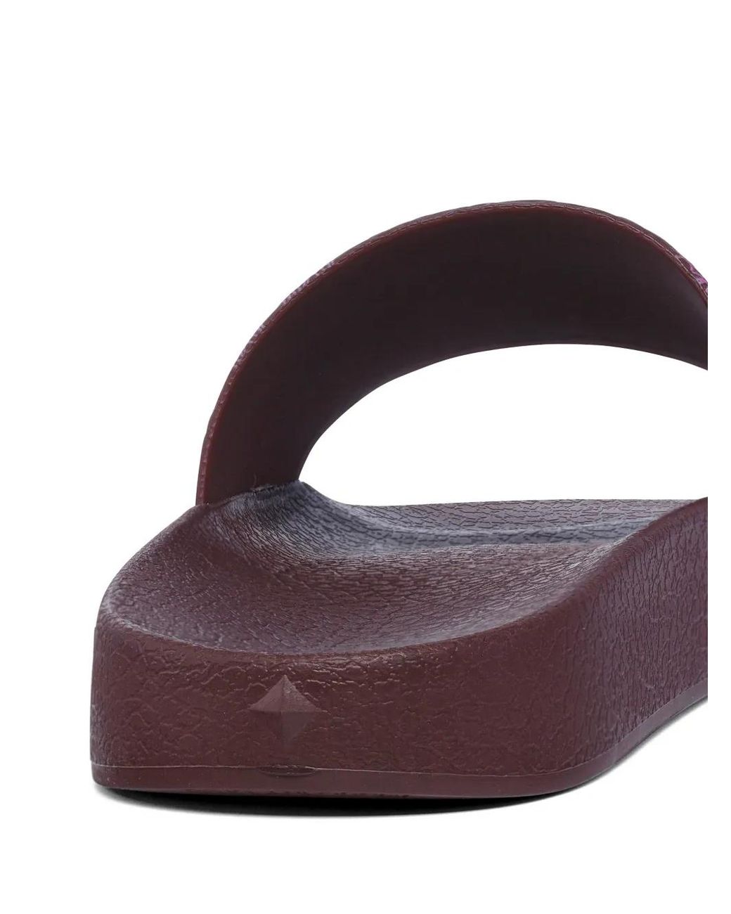MCM Purple Monogram-Print Slides