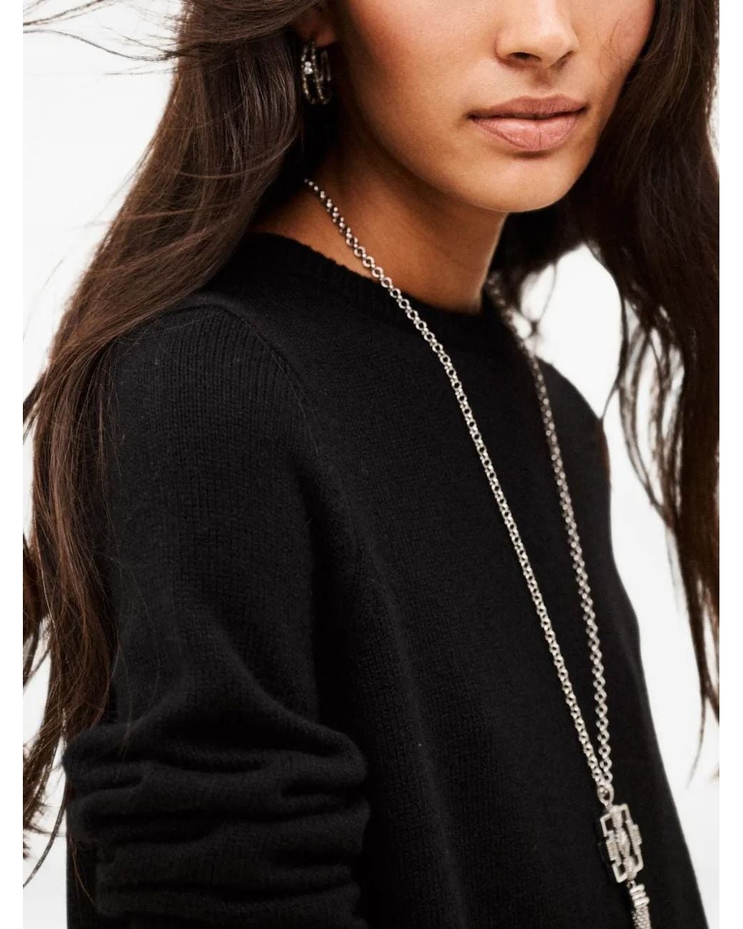Ba&sh Black Atess Zip-Back Knitted Shift Mini Dress