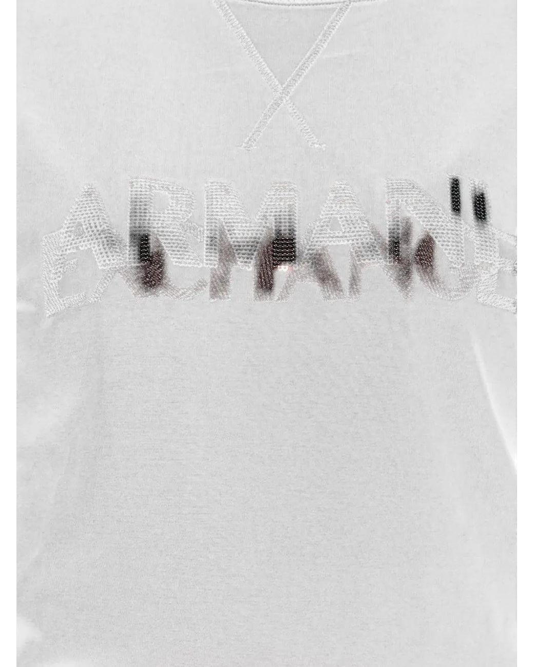 ARMANI EXCHANGE Gray Sequinned-Logo V-Stitch Sweatshirt