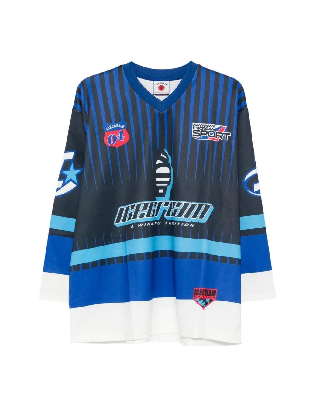 ICECREAM Blue Graphic-Print Long-Sleeve T-Shirt for men