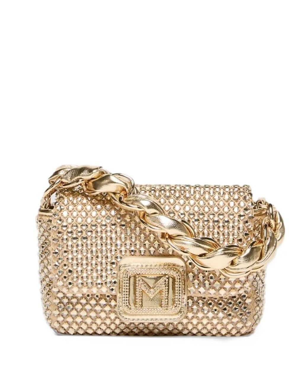 Marella Natural Small Le Muse Crystal-Embellished Chain-Link Tote Bag