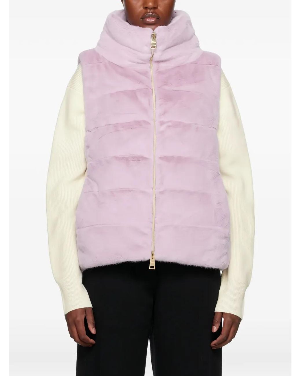 Herno Pink Faux-Fur Padded Gilet