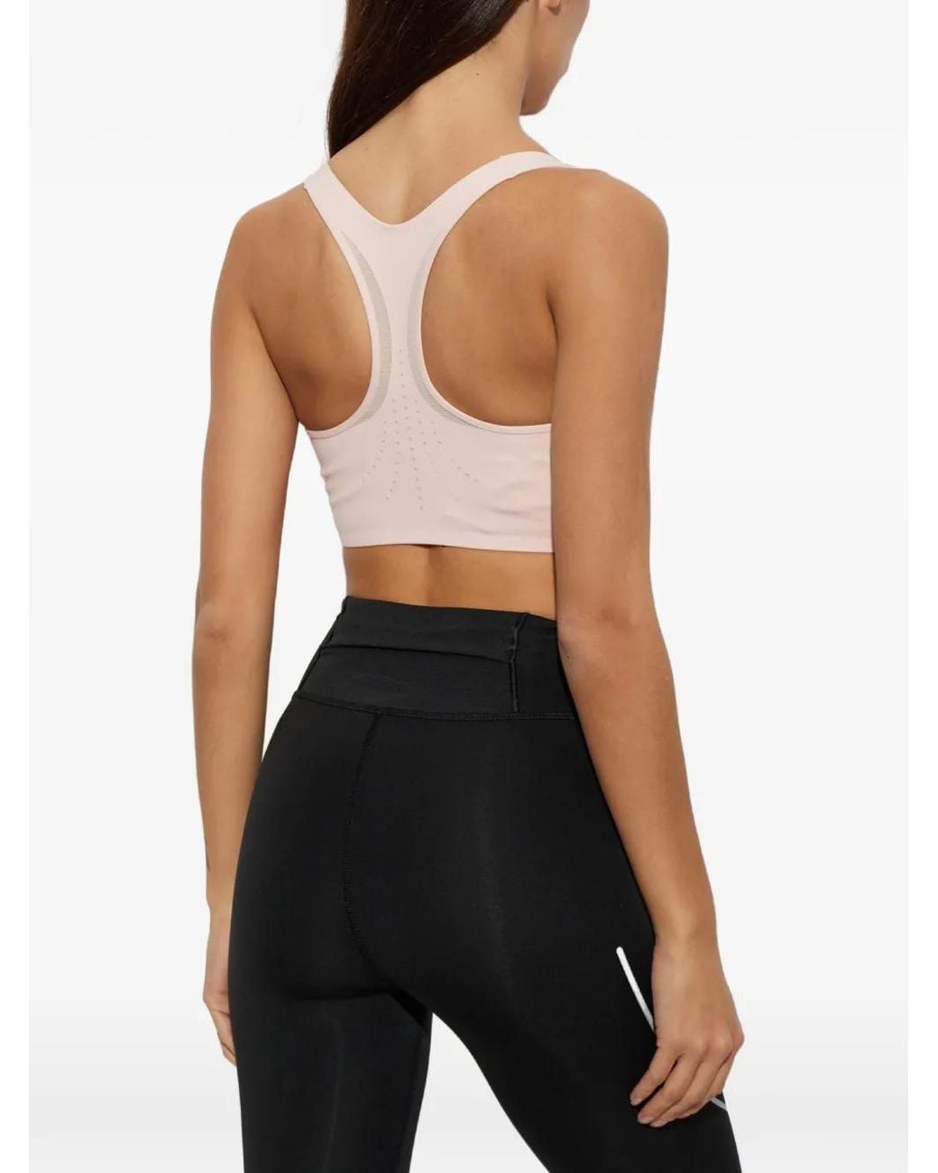 Adidas By Stella McCartney Natural Truepurpose Medium Support Logo-Print Sports Bra