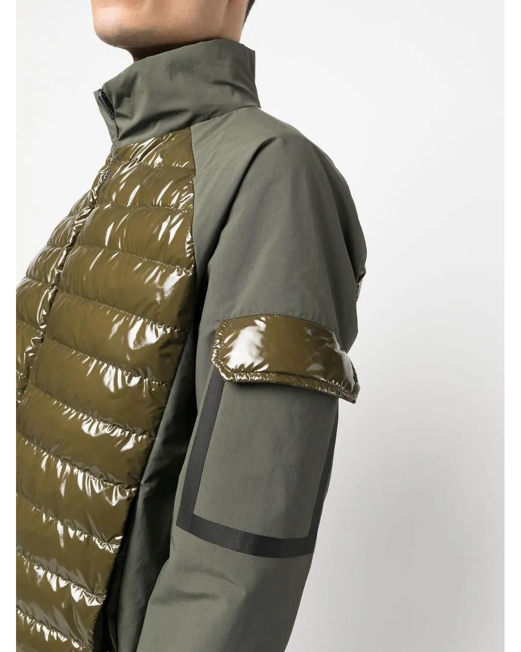 Herno Green Feather Down Zip-Up Jacket for men