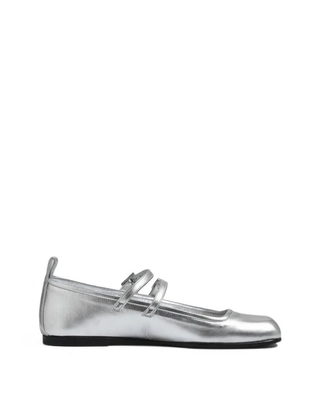 NODALETO White Bulla Rina Buckle Ballet Flats