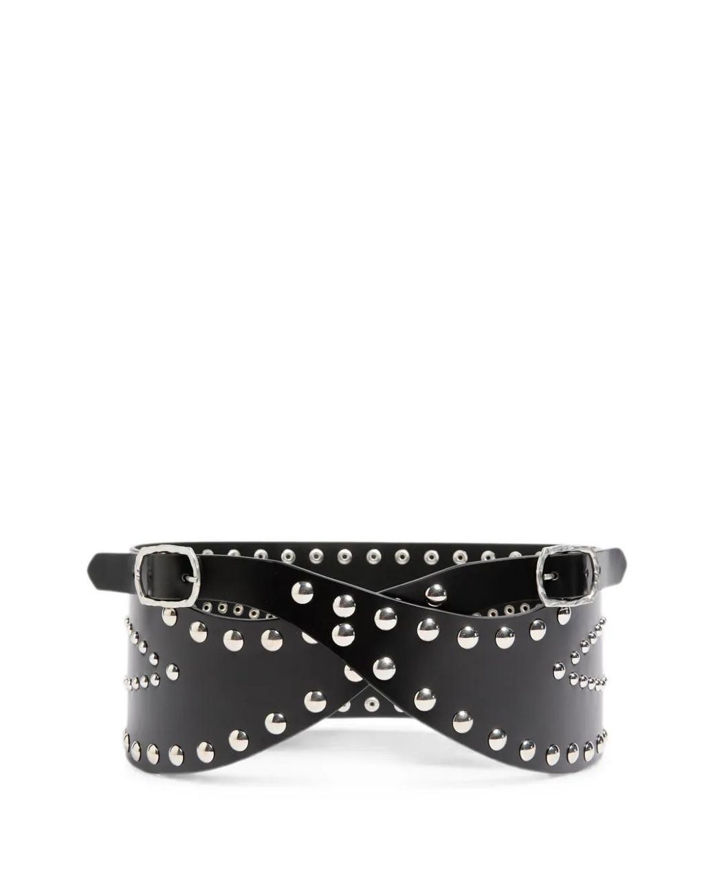 Ann Demeulemeester Black Stud-Embellished Leather Belt