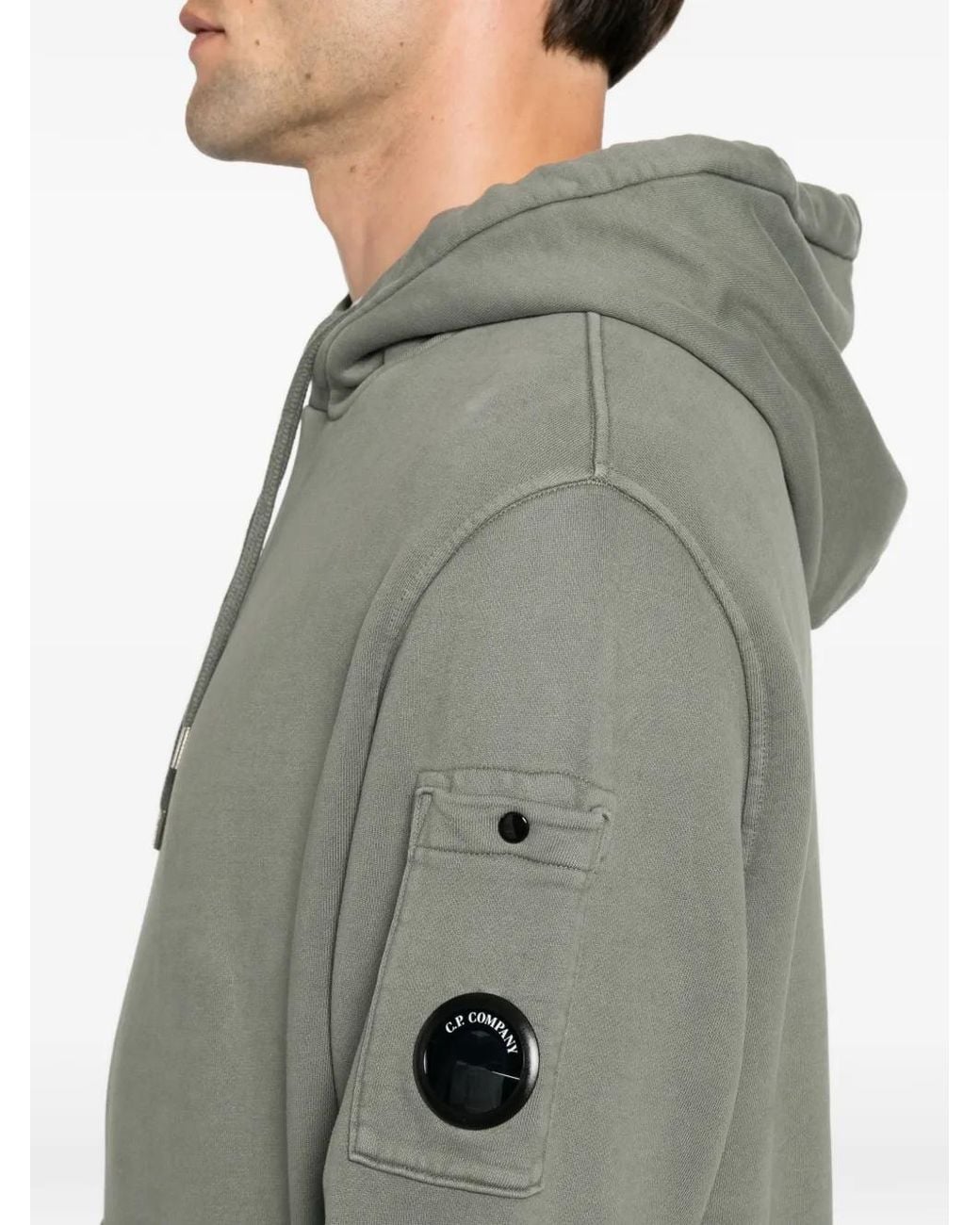 C P Company Gray Lens-Detail Hoodie for men