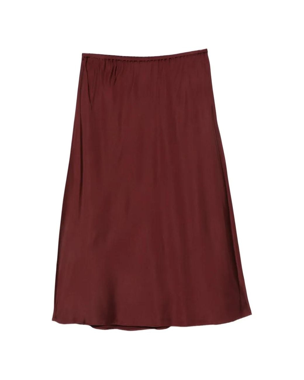 Vince Purple Jupe Mi-Longue Effet Satin À Taille Élastiquée