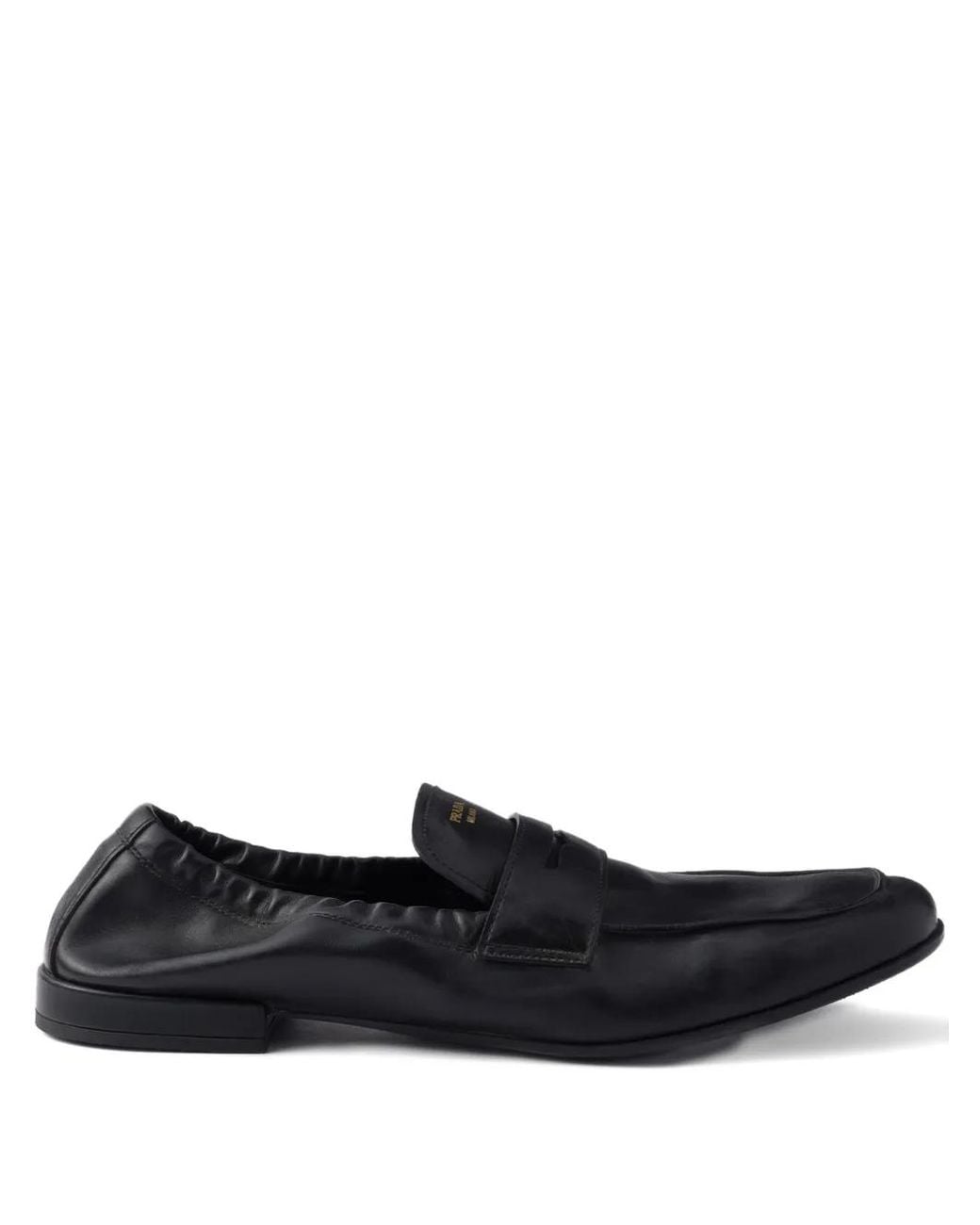 Prada Black Shuffle Antiqued Leather Loafers