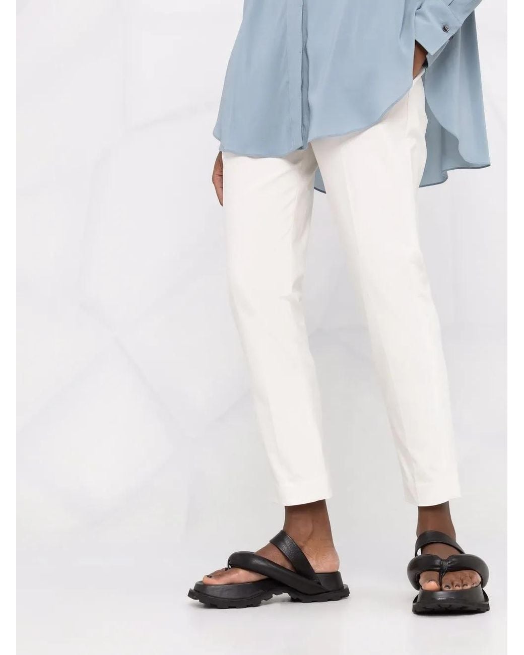 Brunello Cucinelli White Cropped Trousers