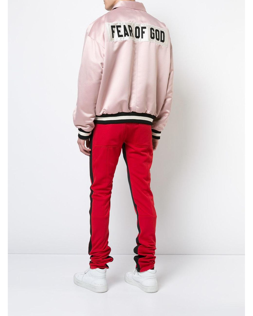 Fear Of God Raglan Satin Bomber Jacket in Pink for Men Lyst Canada