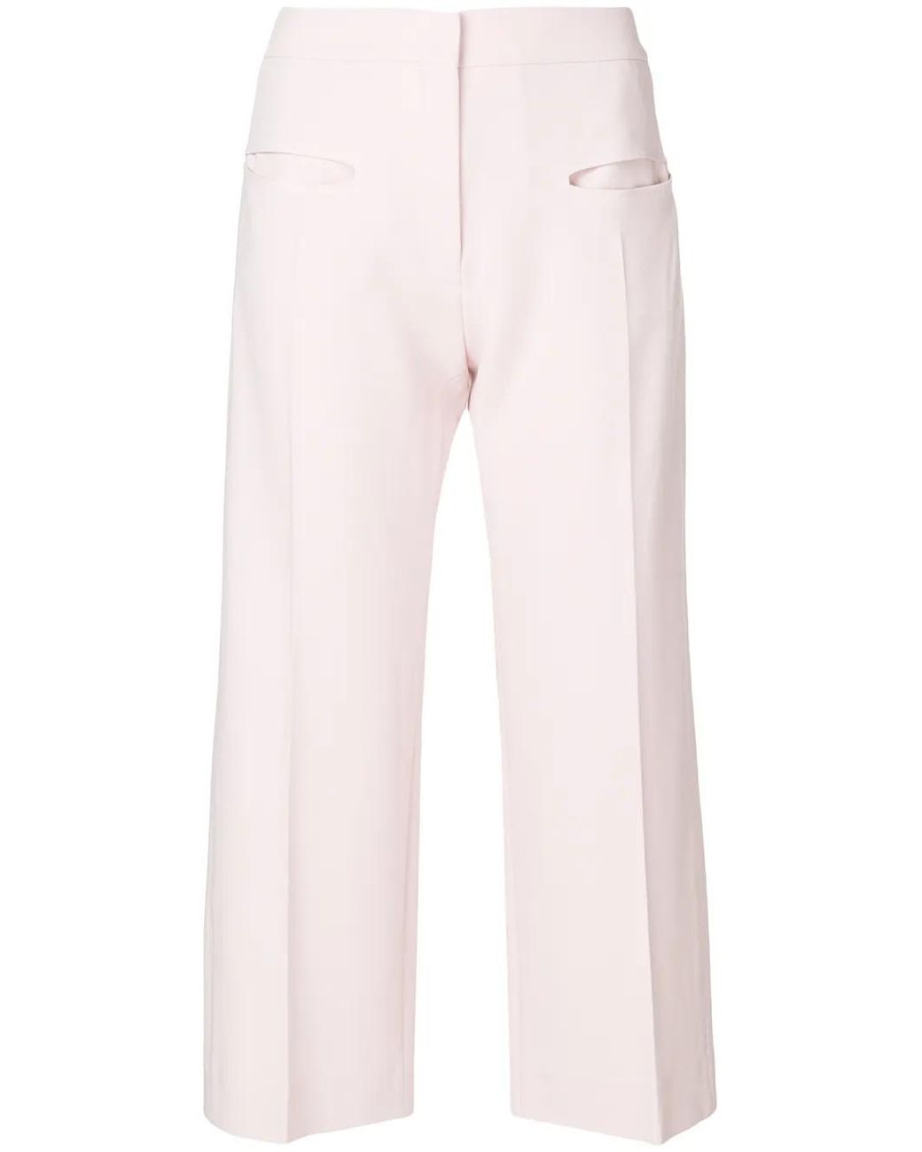 Carven Pink Wide Leg Cropped Pants