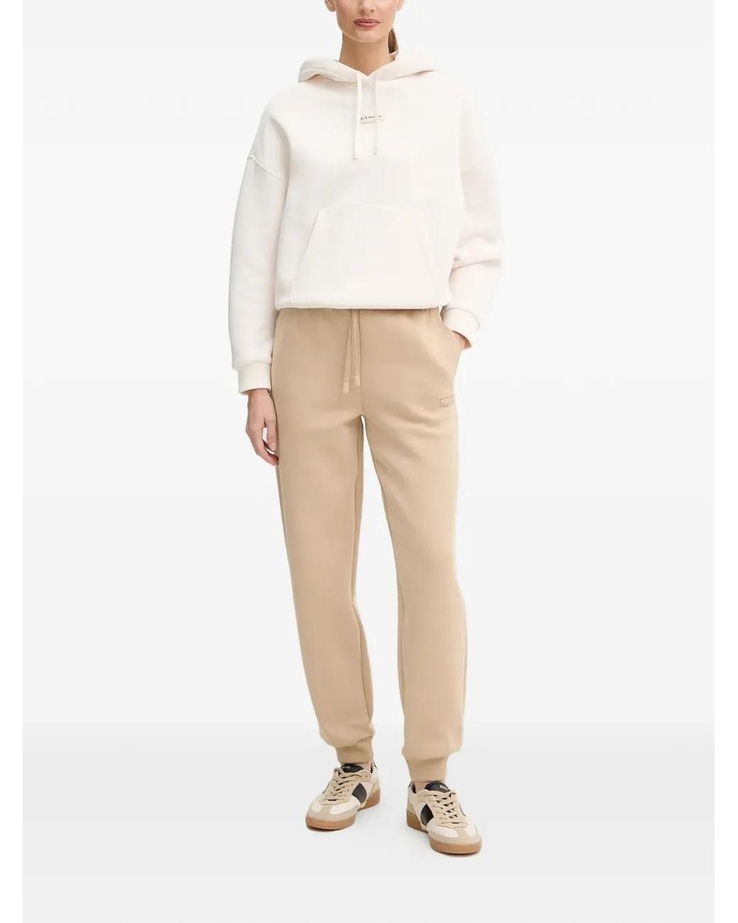 ARMANI EXCHANGE Natural Logo-Patch Trousers