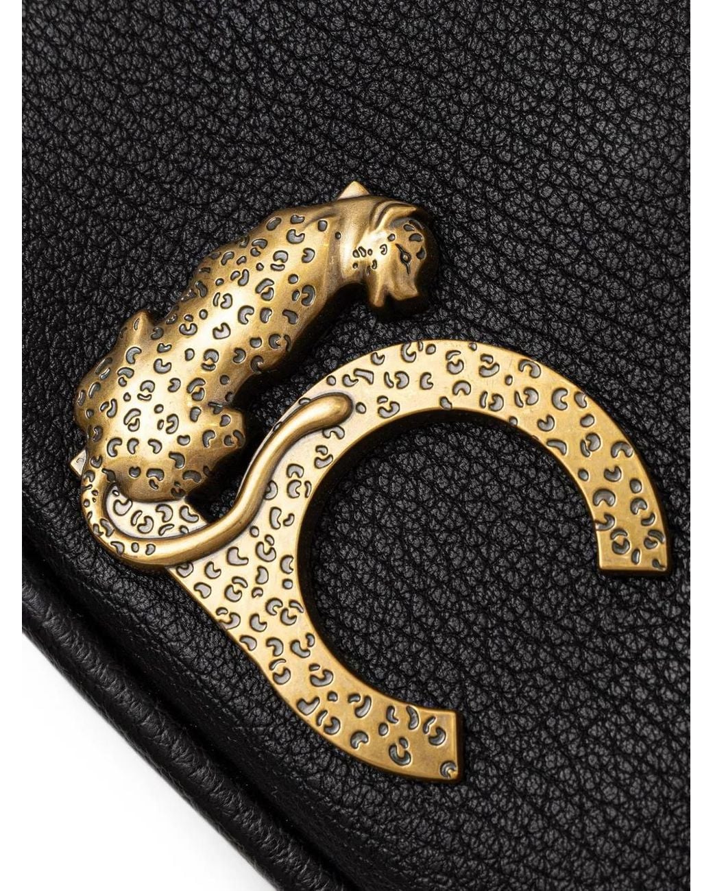 Lola Casademunt Black Logo-Plaque Chain-Link Shoulder Bag