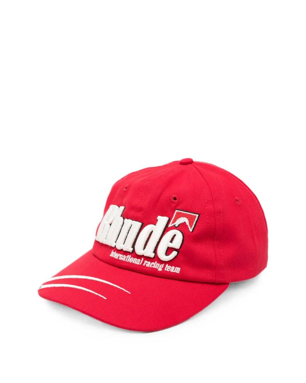Rhude Red Moonlight Dual Stripe Hat for men